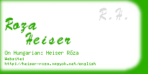 roza heiser business card